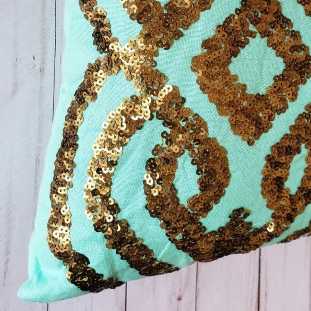 NWT Decorative Sequin Rectangular Throw Pillow
